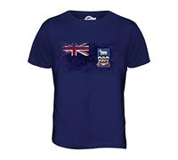 Candymix - Falkland Islands Distressed Flag - Mens T Shirt Top T-Shirt, Size X-Large, Colour Navy