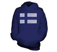 Candymix - Findland Scribble Flag - Unisex Kids Hoodie Boys Girls Childrens Toddlers Hooded Sweater Top, Age 9-11, Colour Navy