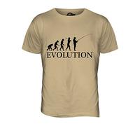 Candymix - Fishing Evolution of Man - Mens T Shirt Top T-Shirt, Size X-Large, Colour Toffee