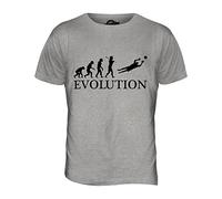 Candymix - Football Goalkeeper Evolution of Man - Mens T Shirt Top T-Shirt, Size 3X-Large, Colour Grey Marl