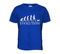 Candymix - French Bulldog Evolution of Man - Mens T Shirt Top T-Shirt, Size Large, Colour Royal Blue