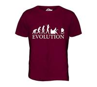 Candymix - Gamer Evolution of Man - Mens T Shirt Top T-Shirt, Size X-Large, Colour Burgundy