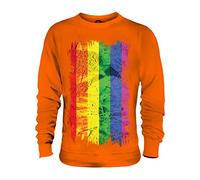 Candymix - Gay Pride Grunge Flag - Unisex Sweatshirt Mens Ladies Sweater Jumper Top, Size Large, Colour Orange