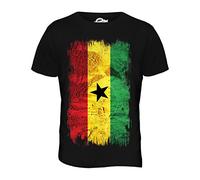 Candymix - Ghana Grunge Flag - Mens T Shirt Top T-Shirt, Size Medium, Colour Black