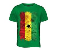 Candymix - Ghana Grunge Flag - Mens T Shirt Top T-Shirt, Size X-Large, Colour Irish Green
