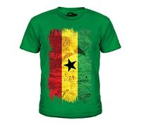 Candymix Ghana Grunge Flag Unisex Kids T Shirt Boys/Girls/Toddler/Children T-Shirt, Age 6, Colour Irish Green
