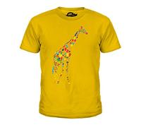 Candymix Giraffe Scribble Unisex Kids T Shirt Boys/Girls/Toddler/Children T-Shirt, Age 12, Colour Deep Yellow