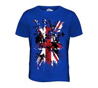 Candymix - Great Britain Union Jack Abstract Flag Print - Mens T Shirt Top T-Shirt, Size 2X-Large, Colour Royal Blue