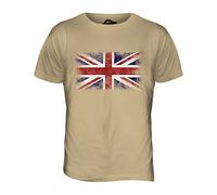 Candymix - Great Britain Union Jack Distressed Flag - Mens T Shirt Top T-Shirt, Size 2X-Large, Colour Toffee