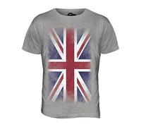 Candymix - Great Britain Union Jack Faded Flag - Mens T Shirt Top T-Shirt, Size Medium, Colour Grey Marl