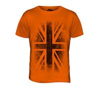 Candymix - Great Britain Union Jack Faded Flag Print - Mens T Shirt Top T-Shirt, Size 2X-Large, Colour Orange