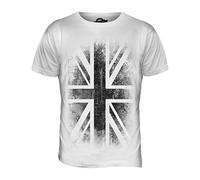 Candymix - Great Britain Union Jack Faded Flag Print - Mens T Shirt Top T-Shirt, Size Medium, Colour White