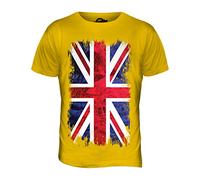 Candymix - Great Britain Union Jack Grunge Flag - Mens T Shirt Top T-Shirt, Size 2X-Large, Colour Deep Yellow