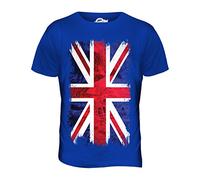 Candymix - Great Britain Union Jack Grunge Flag - Mens T Shirt Top T-Shirt, Size 3X-Large, Colour Royal Blue