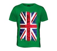 Candymix - Great Britain Union Jack Grunge Flag - Mens T Shirt Top T-Shirt, Size Medium, Colour Irish Green
