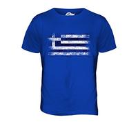 Candymix - Greece Distressed Flag - Mens T Shirt Top T-Shirt, Size 2X-Large, Colour Royal Blue