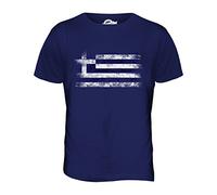 Candymix - Greece Distressed Flag - Mens T Shirt Top T-Shirt, Size X-Small, Colour Navy