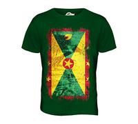 Candymix - Grenada Grunge Flag - Mens T Shirt Top T-Shirt, Size 3X-Large, Colour Bottle Green