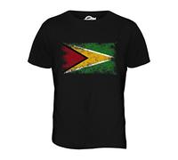 Candymix - Guyana Distressed Flag - Mens T Shirt Top T-Shirt, Size Small, Colour Black