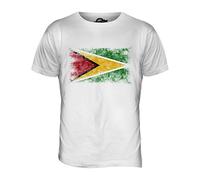 Candymix - Guyana Distressed Flag - Mens T Shirt Top T-Shirt, Size Small, Colour White