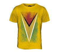 Candymix - Guyana Faded Flag - Mens T Shirt Top T-Shirt, Size Large, Colour Deep Yellow