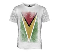 Candymix - Guyana Faded Flag - Mens T Shirt Top T-Shirt, Size Medium, Colour White