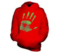 Candymix - Hand Print - Unisex Hoodie Mens Ladies Hooded Sweater, Size X-Large, Colour Red