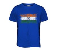 Candymix - India Distressed Flag - Mens T Shirt Top T-Shirt, Size Medium, Colour Royal Blue