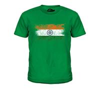 Candymix India Distressed Flag Unisex Kids T Shirt Boys/Girls/Toddler/Children T-Shirt, Age 10, Colour Irish Green