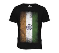 Candymix - India Faded Flag - Mens T Shirt Top T-Shirt, Size Medium, Colour Black