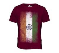 Candymix - India Faded Flag - Mens T Shirt Top T-Shirt, Size Medium, Colour Burgundy