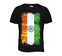Candymix - India Grunge Flag - Mens T Shirt Top T-Shirt, Size 2X-Large, Colour Black