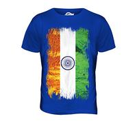 Candymix - India Grunge Flag - Mens T Shirt Top T-Shirt, Size Large, Colour Royal Blue