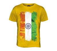 Candymix - India Grunge Flag - Mens T Shirt Top T-Shirt, Size Small, Colour Deep Yellow