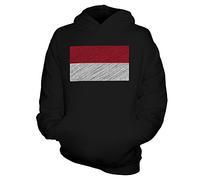 Candymix - Indonesia Scribble Flag - Unisex Kids Hoodie Boys Girls Childrens Toddlers Hooded Sweater Top, Age 5-6, Colour Black