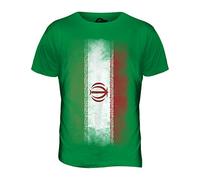 Candymix - Iran Faded Flag - Mens T Shirt Top T-Shirt, Size Large, Colour Irish Green