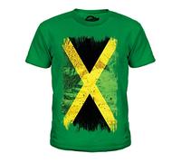 Candymix Jamaica Grunge Flag Unisex Kids T Shirt Boys/Girls/Toddler/Children T-Shirt, Age 12, Colour Irish Green