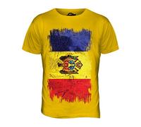 Candymix - Moldova Grunge Flag - Mens T Shirt Top T-Shirt, Size Small, Colour Deep Yellow