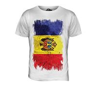 Candymix - Moldova Grunge Flag - Mens T Shirt Top T-Shirt, Size X-Small, Colour White