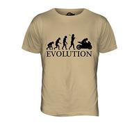 Candymix - Motorcycle Racing Evolution of Man - Mens T Shirt Top T-Shirt, Size Small, Colour Toffee