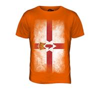 Candymix - Northern Ireland Faded Flag - Mens T Shirt Top T-Shirt, Size Large, Colour Orange