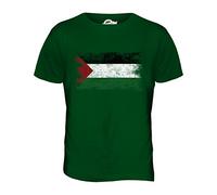 Candymix - Palestine Distressed Flag - Mens T Shirt Top T-Shirt, Size Medium, Colour Bottle Green