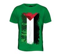 Candymix - Palestine Grunge Flag - Mens T Shirt Top T-Shirt, Size X-Large, Colour Irish Green