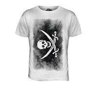 Candymix - Pirate Faded Flag - Mens T Shirt Top T-Shirt, Size 5X-Large, Colour White