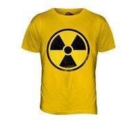 Candymix - Radiation Warning Radioactive Distressed Print - Mens T Shirt Top T-Shirt, Size Large, Colour Deep Yellow