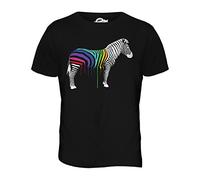 Candymix - Rainbow Painted Dripping Zebra - Mens T Shirt Top T-Shirt, Size X-Large, Colour Black
