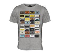 Candymix - Retro Music Cassette Tapes - Mens T Shirt Top T-Shirt, Size 3X-Large, Colour Grey Marl