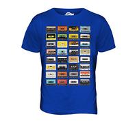 Candymix - Retro Music Cassette Tapes - Mens T Shirt Top T-Shirt, Size Large, Colour Royal Blue