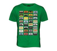 Candymix - Retro Music Cassette Tapes - Mens T Shirt Top T-Shirt, Size Small, Colour Irish Green