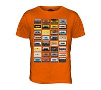 Candymix - Retro Music Cassette Tapes - Mens T Shirt Top T-Shirt, Size X-Large, Colour Orange